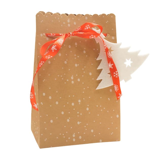 12-pack kraftpapperspåsar för jul, julklappspåsar för presenter
