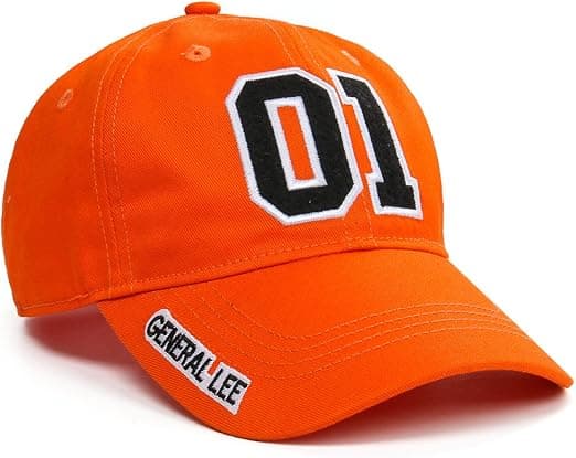 Orange Baseball Cap, General Lee 01, Good OL, med broderet A