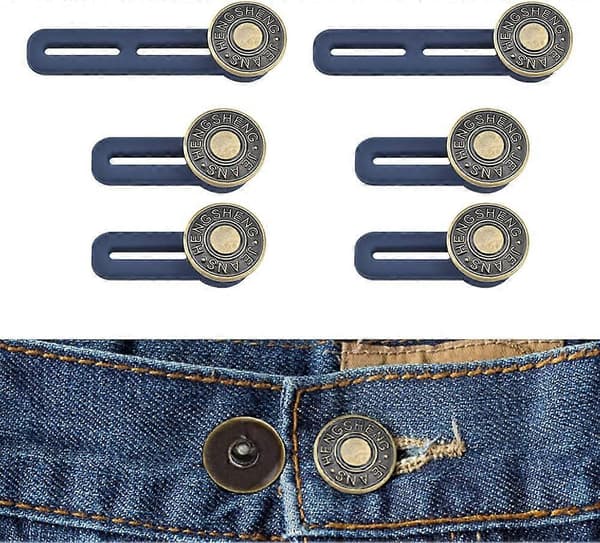 6 stk Knappforlengere for Bukser Jeans, Skjørt Midjefester