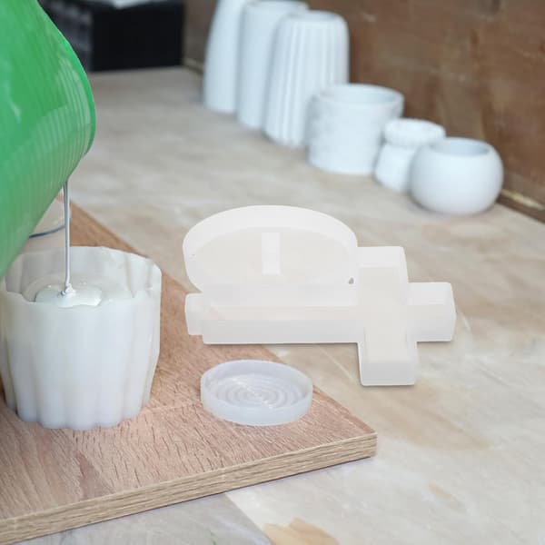 Large Silicone Cross Mold with Base for DIY Aromatherapy Candle Holders, Plaster Casting Mold