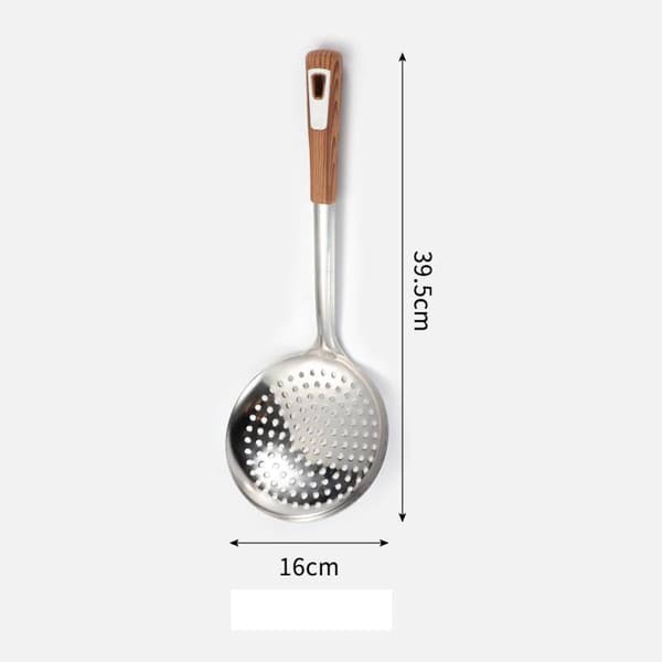 Thick Stainless Steel Skimmer with Long Handle for Safe Cooking and Baking in the Kitchen - 40 cm