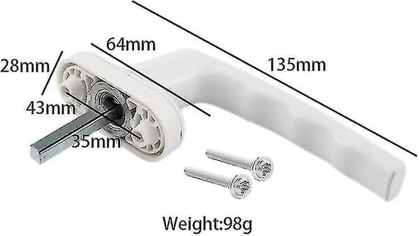 Universal White Window Handles, 4-Pack Aluminum Left and Right Compatible