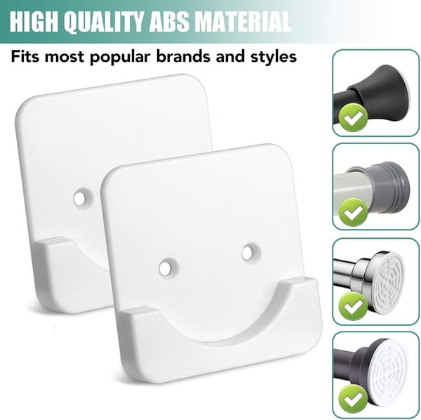 Selvklæbende beslag til spændingsduschforhængsstang | Bruseforhængsstangbeslag [JUN]