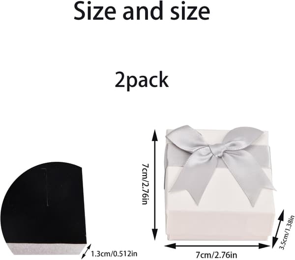 5-pack Small Gift Box, Square Jewelry Gift Box, Jewelry Case with Bow, Empty Ring Gift Boxes, Gift Box with Lid