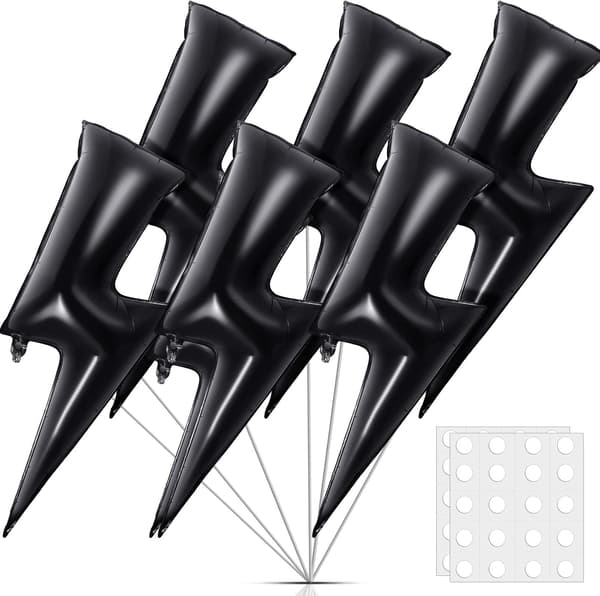 6 stk. 45 tommer sorte lynballoner Flash-temafestdekoration