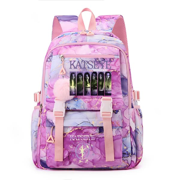 Katseye Print Large Capacity Backpack for Students, Lightweight Waterproof School Bag with Laptop Compartment 7 7
