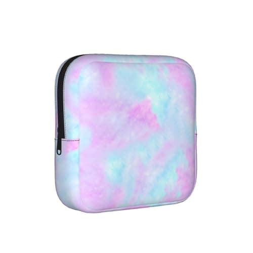 Rosa Tie Dye Menstruationspose til kvinder, bærbar menstruationsbeskyttelsespose til håndtaske, små makeupposer Tie Dye Tie Dye