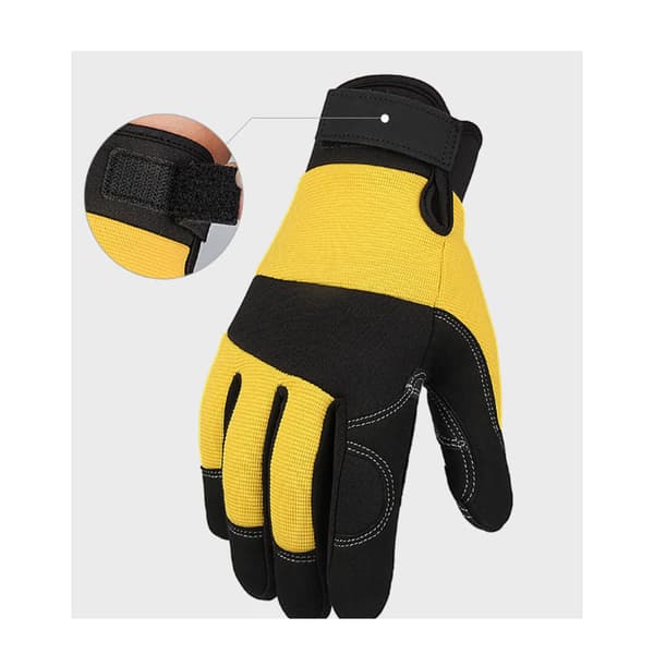 Et par gule XL havehandsker, tagresistente og fleksible