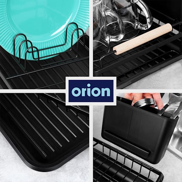Black dish rack RADKA 43x23.5x9.5 cm