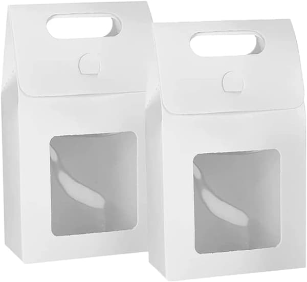 25 stk. Kraftpapir gaveposer, gavepose med vindue, papirposer