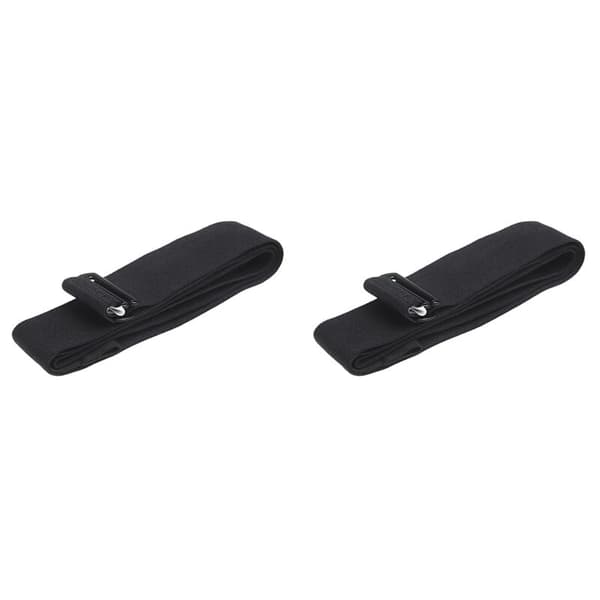 2x Pulsbånd Brystrem til Monitor Sensorbeslag Elastisk Blødt Bånd Sort
