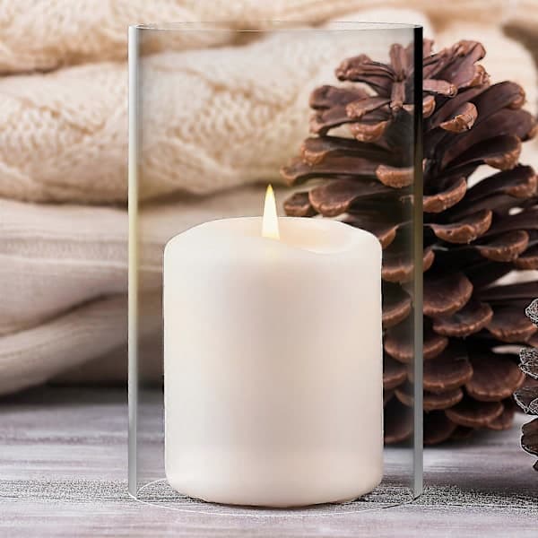 3x Glass Cylinder Candle Holders - Hurricane Lanterns