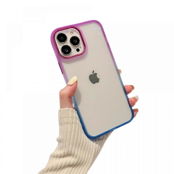 For iPhone 13 Pro Case Design, [No Yellowing] Shockproof Protective Case Ultra-Thin Case, Purple+Blue