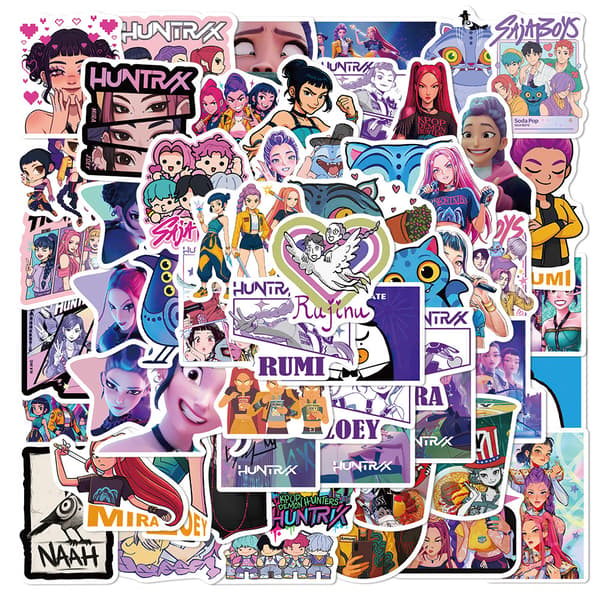 60-pack K-POP Demon Hunter Waterproof Stickers for Laptop & Skateboard [JUN]