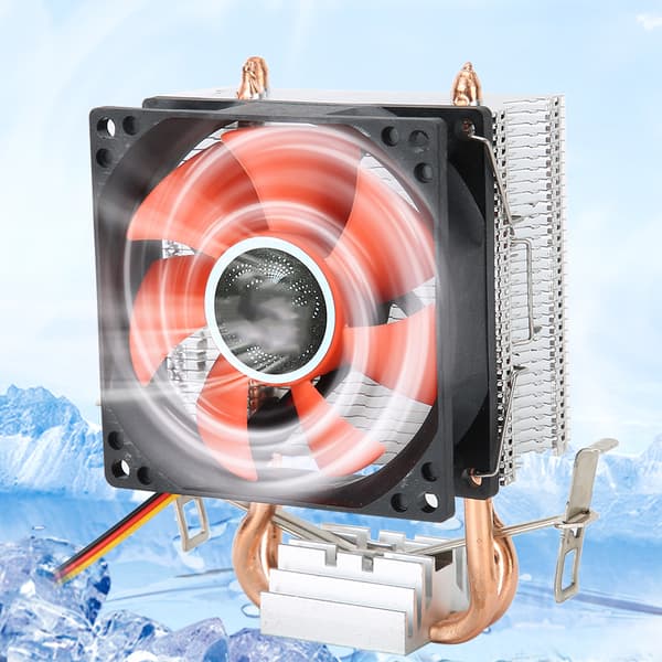 Mini CPU-køler 2 varmerør Høj luftstrøm Lav støj ventilatorradiator til 775AMD/1155Intel