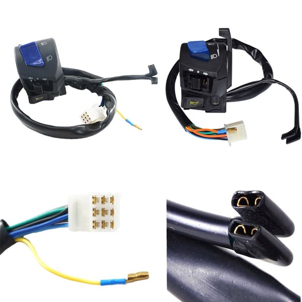 Motorcycle Handlebar Switch, On/Off Switch Left and Right Handlebar Control 7/8 Inch Headlight Turn Signal Horn Switch High Beam Low Beam
