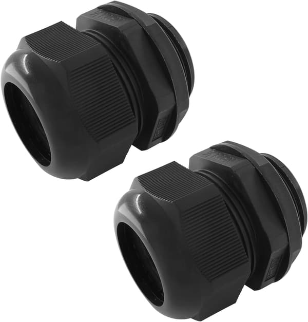 2 stk. 1-1/4 tommer NPT kabelforskruninger, 2 stk. sort sort 4 tommer 1- 1/4 NPT Black