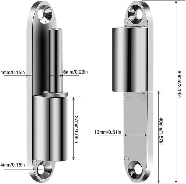 Cabinet Door Hinges, 4 Pcs Door Hinges with Screws 231-1 Removable