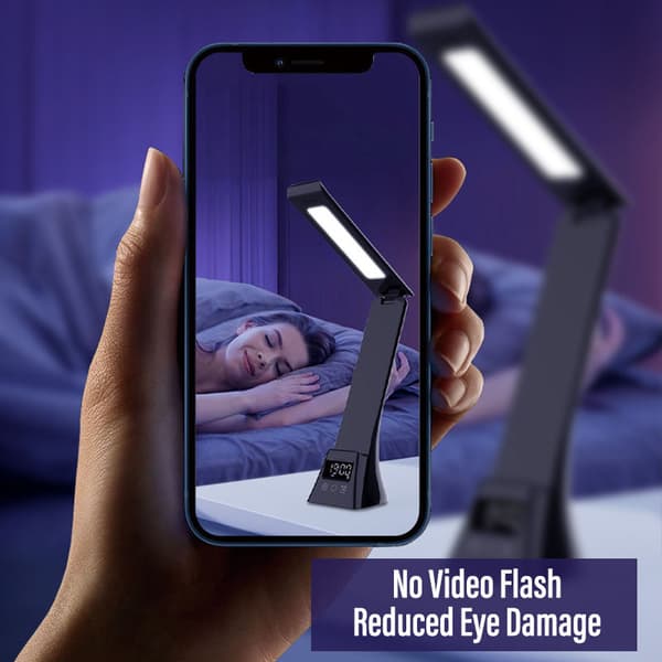 Foldbar læselampe med trådløs oplader, 450lm, 10W, hvid