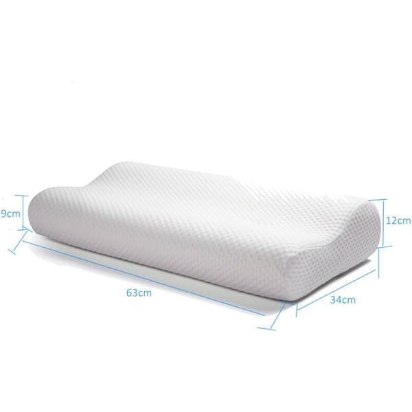 CHOYCLIT Ergonomic Memory Foam Pillow, Cervical Pillow with Washable Hypoallergenic Cover, 63x43CM