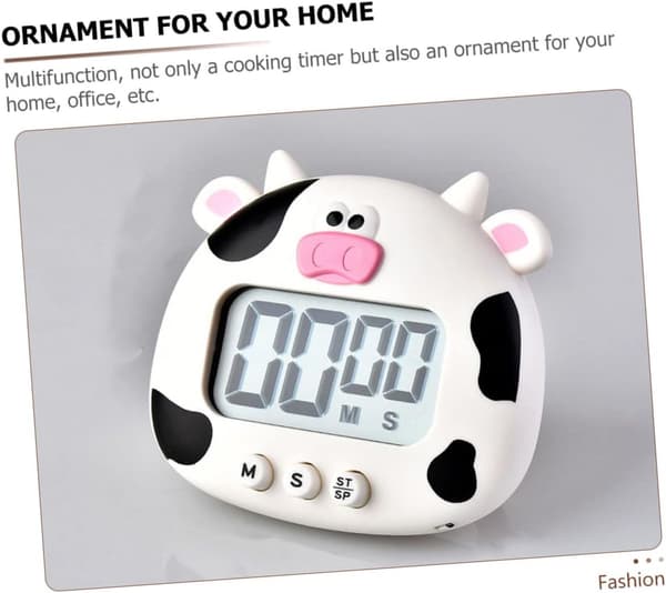 1 st Vit ABS Timer Alarmklocka Elektrisk Matlagningstimer Rolig Ko Flera Digitala Ugn Enkel Apparat