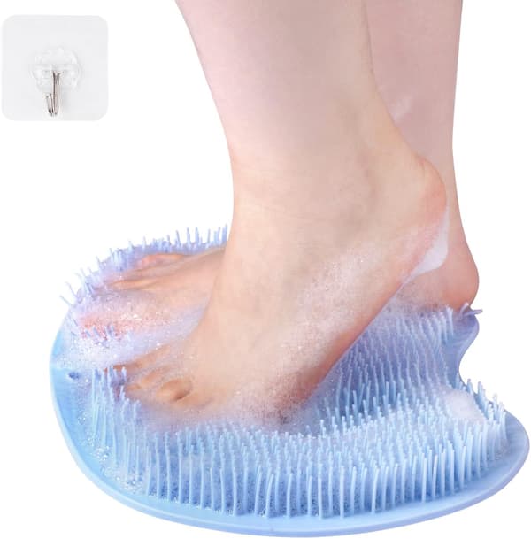 Non-slip foot bath mat with suction cups for massage and relaxation (blue)-FA-