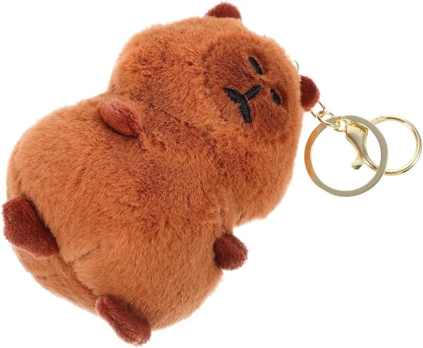 Plysj Capybara Nøglering Charme, Udstoppede Fluffy Capybara Vedhæng