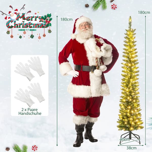 180 cm kunstig juletre med LED-lys