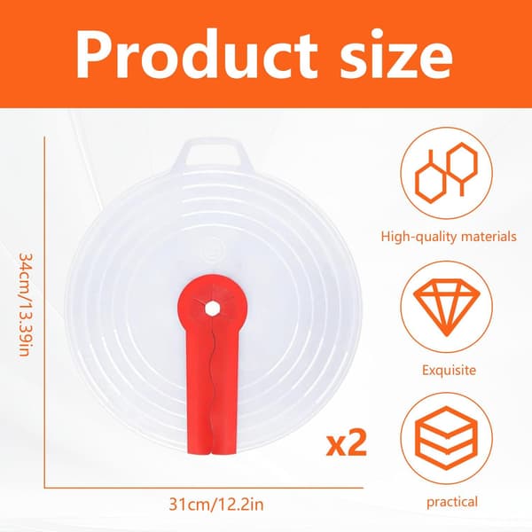 Silicone Mixing Bowl Lid, 2 Pcs Whisk Guard, Hand Mixer Splash Guard, 31x34 cm