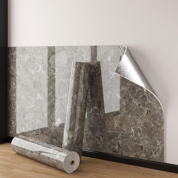 Marbled Self-Adhesive Wallpaper, Marble Imitation Wallpaper Roll, Ceiling Tile, Thickened