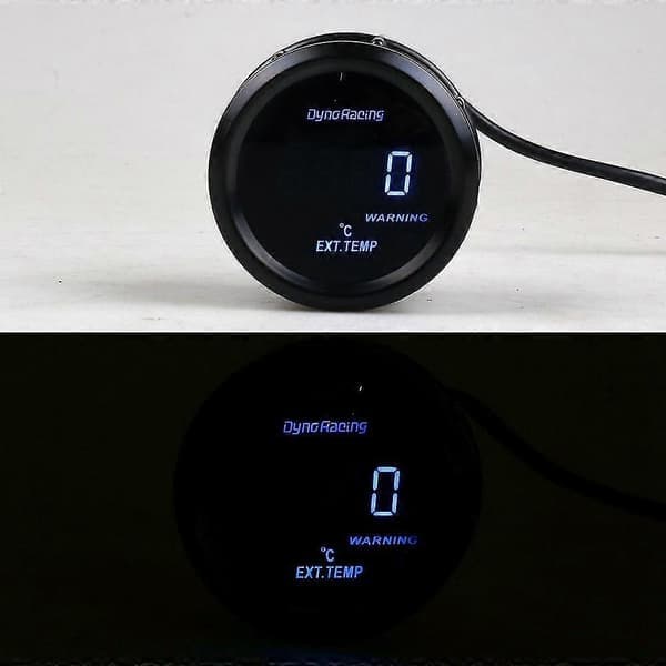 2 tommer 52 mm eksostemperaturmåler Digital eksostemperatur EXT-måler Blå LED bilmåler med sensor