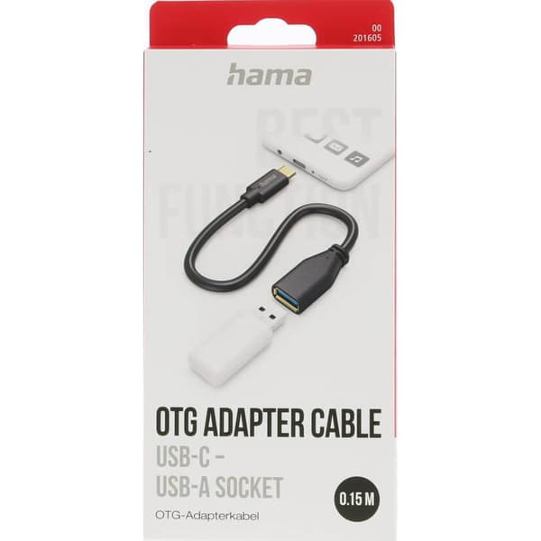Adapterkabel USB OTG USB-C till USB-A Svart Svart