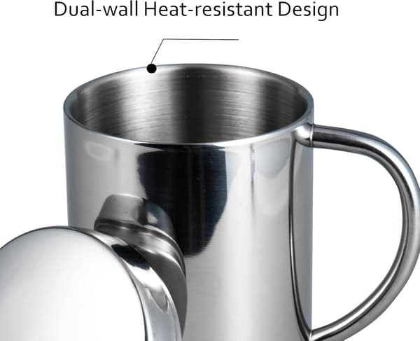 Campingmugg Kaffemugg Kopp Dubbelväggig Rostfritt Stål Drickmugg med Lock för Hemma Kontor Camping Picknick (400ml)
