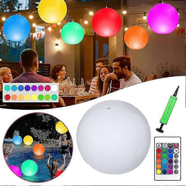 Led Lampe 16 Farver Lysende Badebold Alsidige Dekorative Bolde Til Havefest