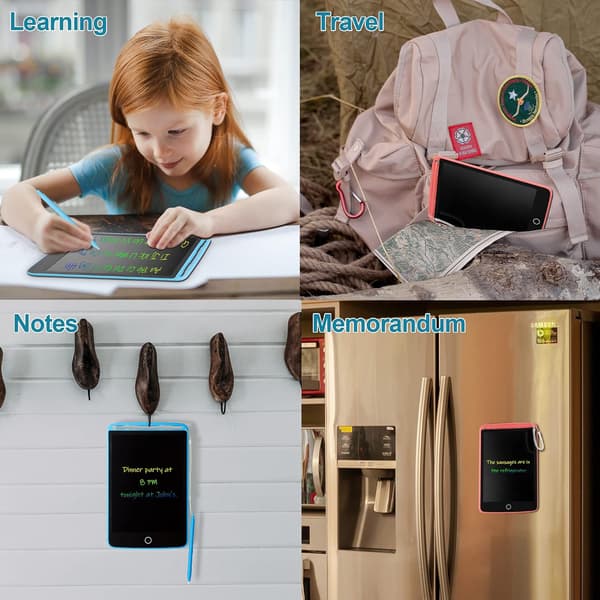 Børneplade 8,5 tommer, LCD-skrivetablet med farveskærm, sletbar skrivetablet