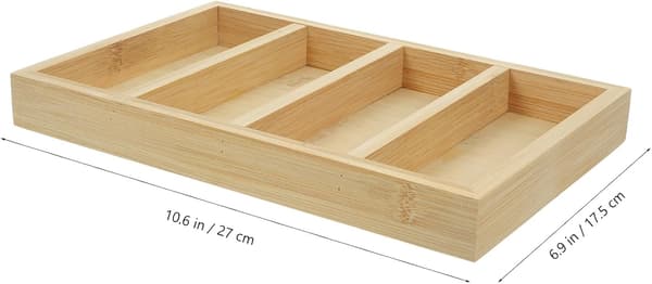 Bambus Brilleopbevaringsbakke 4-gitter Organizer til Butiksudstilling