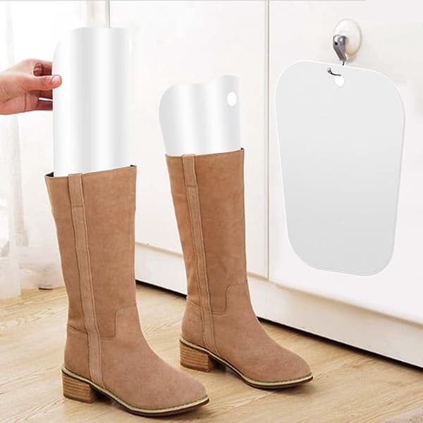 Boot Shapers for Tall Boots, Reusable PVC Inserts to Prevent Creases, for Closet Storage, 8-Pack, White, 35.2 cm, One Size