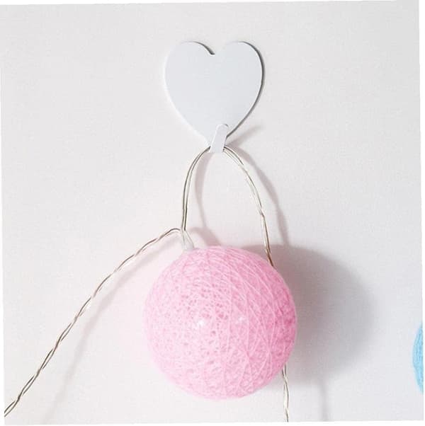 4-piece self-adhesive wall hook heart-shaped decorative hook heavy duty