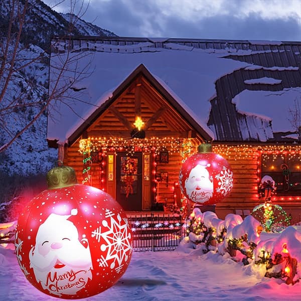 Kæmpe julekugle juletræspynt, 60 cm PVC oppustelig jul