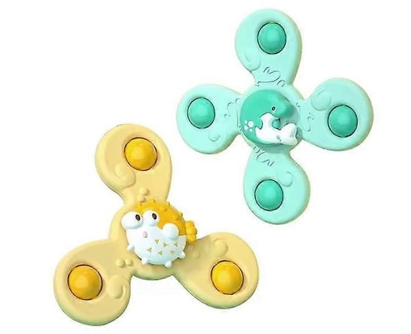 Baby 3 st/set sugpropp snurrande leksaker tecknad havsbord sug sensoriska leksaker roterande sugpropp leksaker gåvor