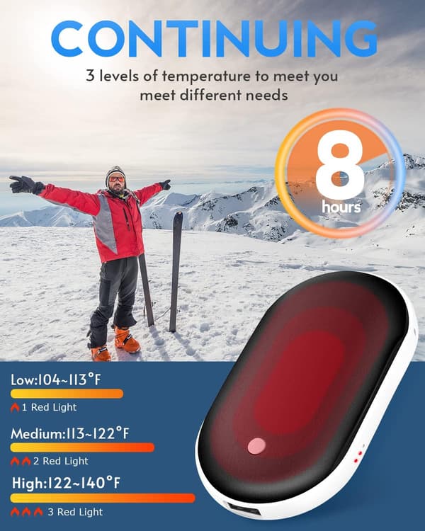 Hand Warmer Rechargeable, Electric Hand Warmer Reusable Pocket U