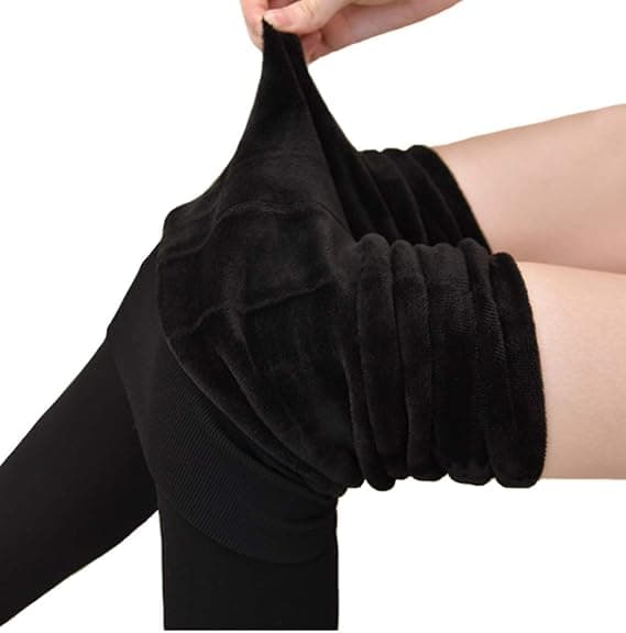 Dame vinter varme elastiske termiske leggingsbukser -Small-Medium