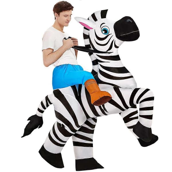 Rolig Zebra Oppustelig Kostume, Voksne