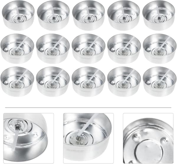 200 uppsättningar runda aluminiumformar för värmeljus med 200 bomullsvekar DIY aromaterapi