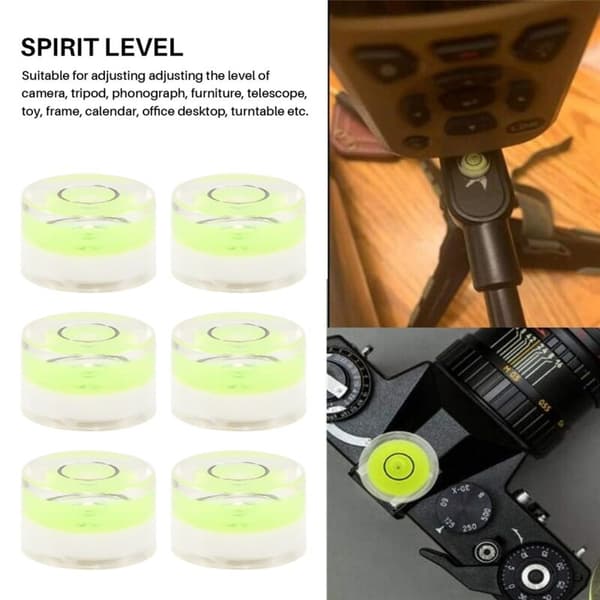 8 Pieces Mini Circular Bubble Level Spirit Level Inclinometer for Leveling Telescope, Tripod, 10X6Mm, Non-Sticky