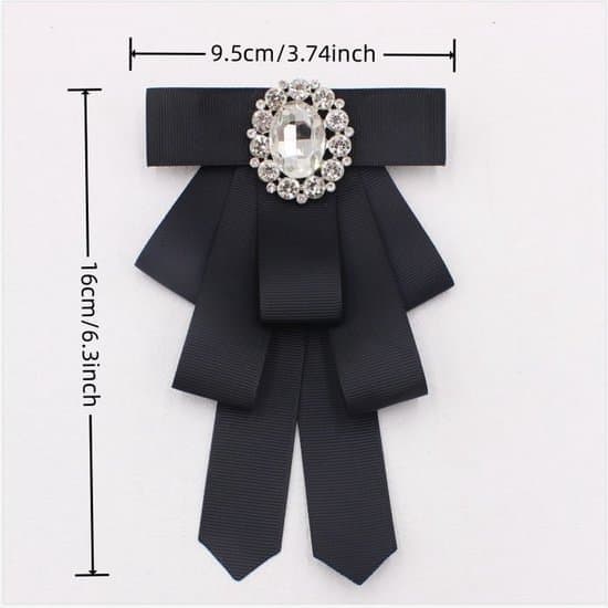 Bow Tie - Shirt Collar - 16 x 9.5 cm - Pre-tied - Corset Accessory - Adjustable Bow Tie - Women's Accessory - Classic and Versatile Coffee Brown