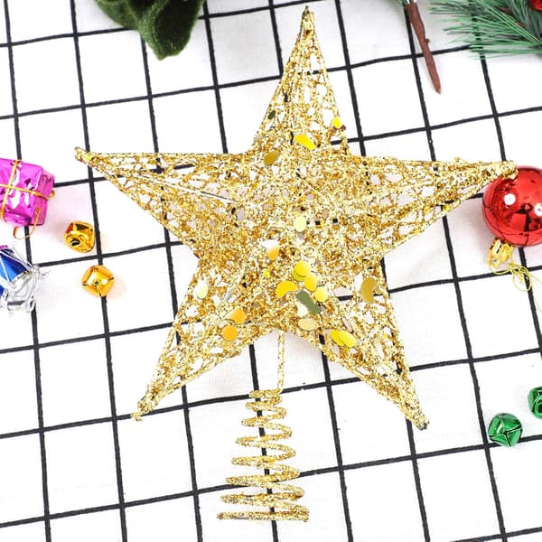 1 stk glitter juletrepynt i metall, juletrepynt