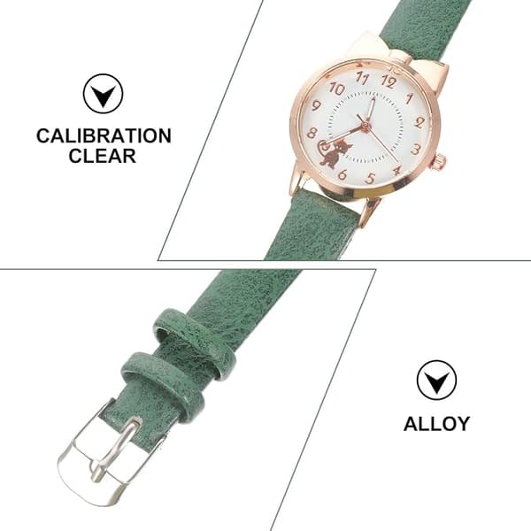 Kvarts ur til børn - tegneserieure piger armbåndsur elastisk læderrem trendy ur
