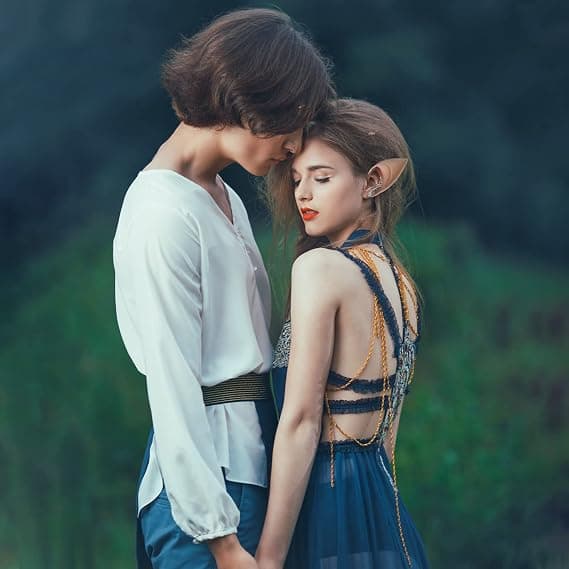 2 par Pixie Fairy Elf-ører - Tilbehør til Halloween, Jul, Vampyr-fest