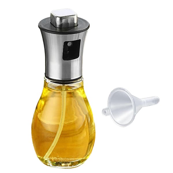 200 ml Glass Oljesprayflaske, Rustfritt Stål Spray, 16,5x7 cm